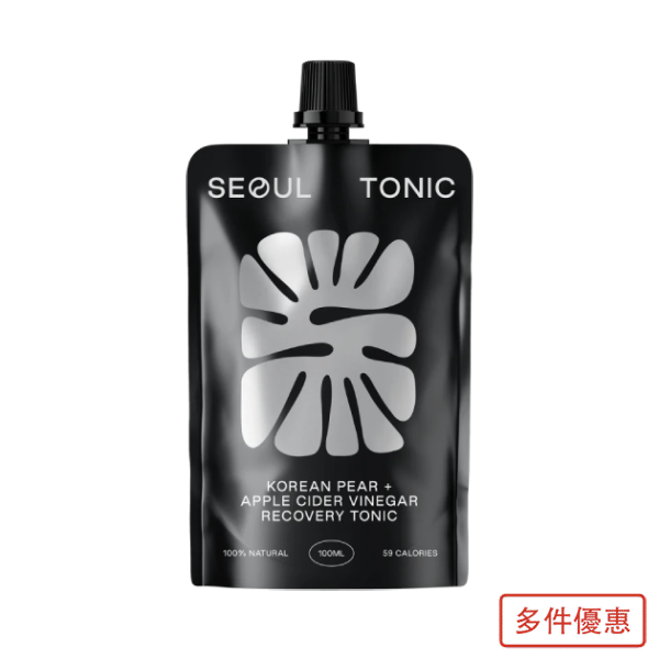SEOUL TONIC首爾通韓國梨醋紅蔘飲100ml - 新鮮水梨汁+純釀造蘋果醋+韓國紅蔘，應酬聚會後飲用，迅速恢復光彩！